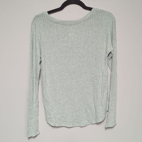 American Eagle V Neck Ribbed Long Sleeve Blouse - Picture 5 of 6